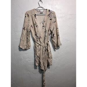 Plum Pretty Sugar floral long sleeve robe womens small coquette romantic evening